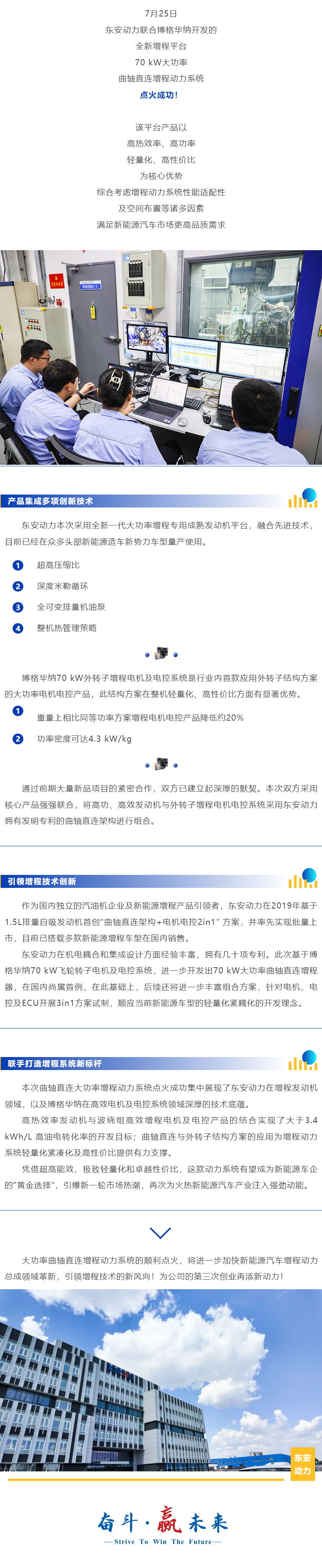 产品突破·极致创新 _ bwin必赢电子唯一官网、博格华纳联合开发曲轴直连大功率增程动力系统点火成功